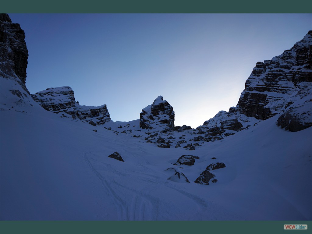 Watzmankar, bildmittig die Watzmannjungfrau (Dez. 2012)