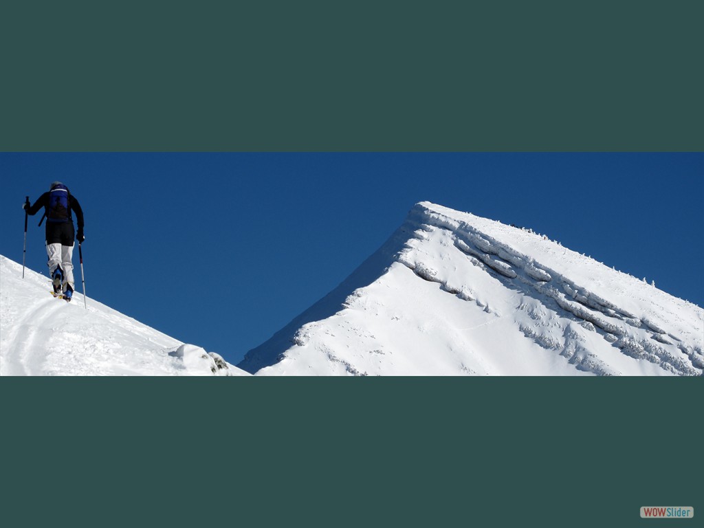 Auf dem Vorderlahnergrat, Blick zum Sonntagshorn (Dez. 2008)