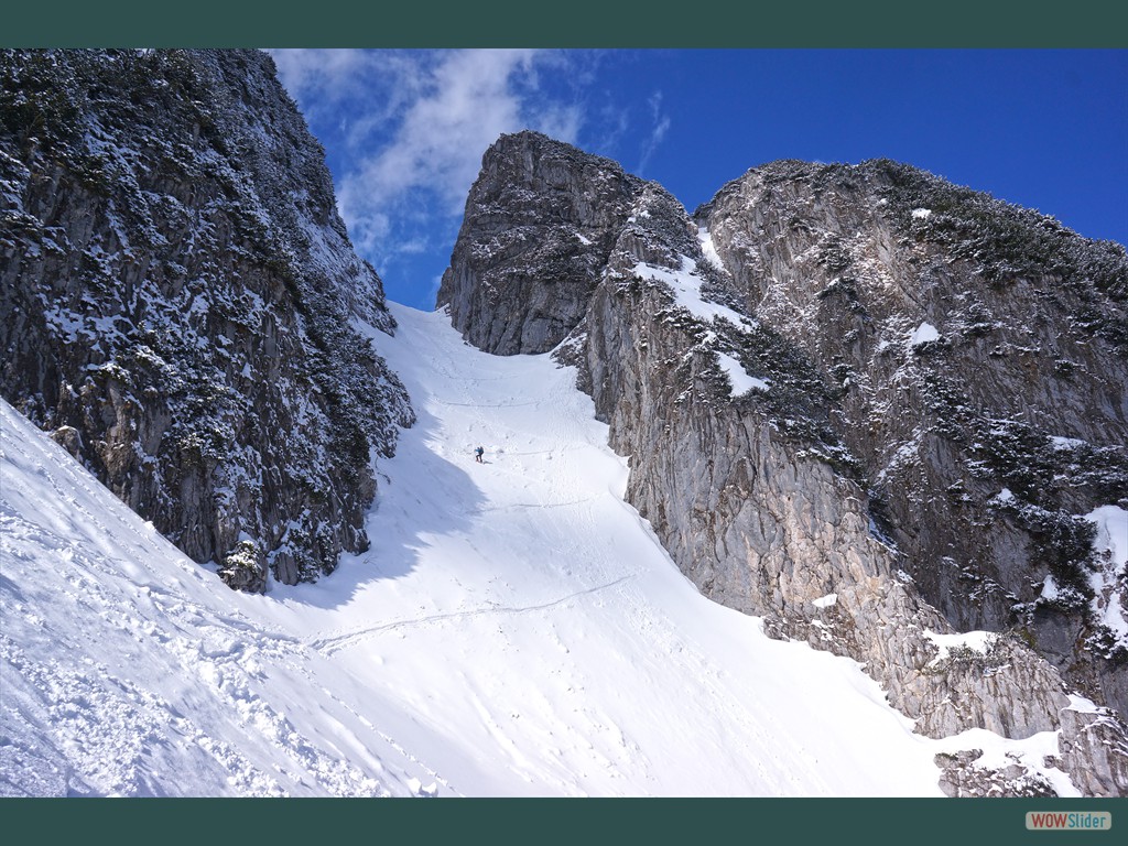 Aufstieg zur Scharte der Scharling-Rinne.