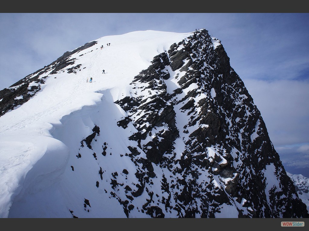 Hier war es nicht mehr ganz so einsam, ist doch der Glockturm die populrste Skitour im Kaunertal.