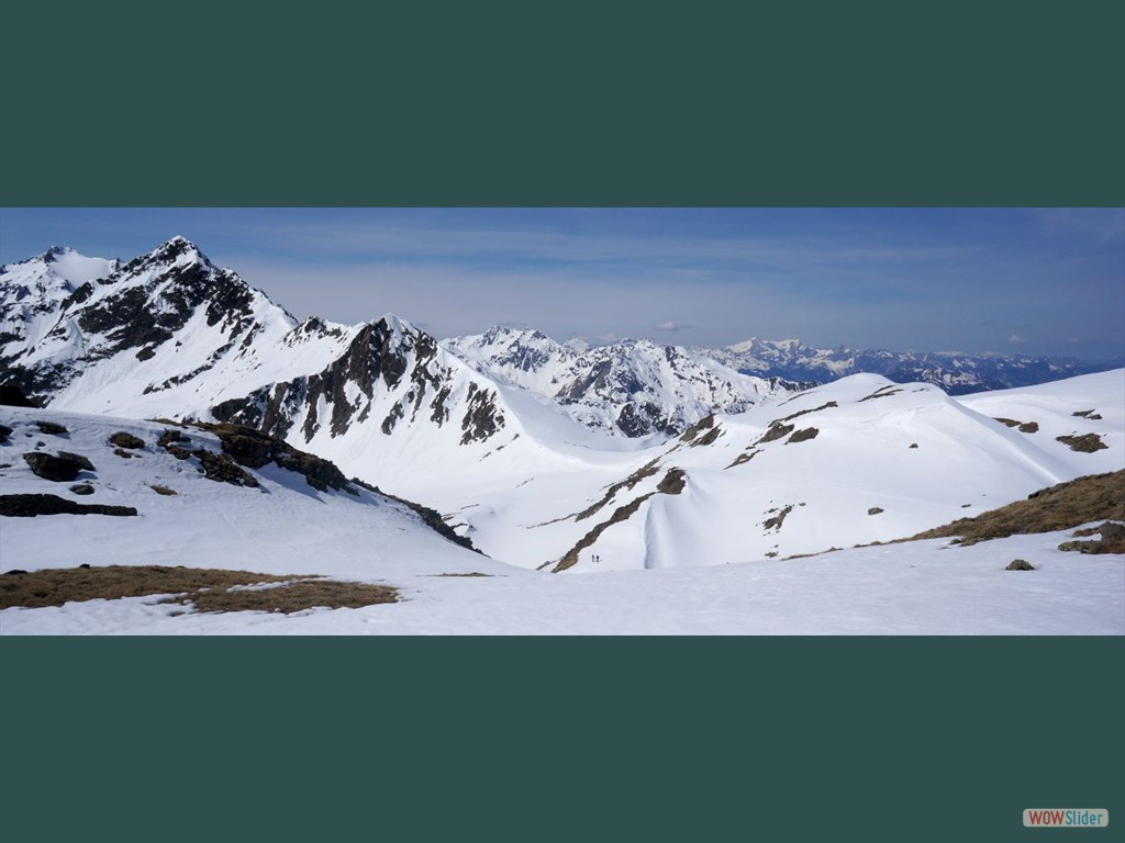 Auf den Maroikpfen, Blick entlang des Krachelgrats. Im Hintergrund links der Kaltenberggletscher