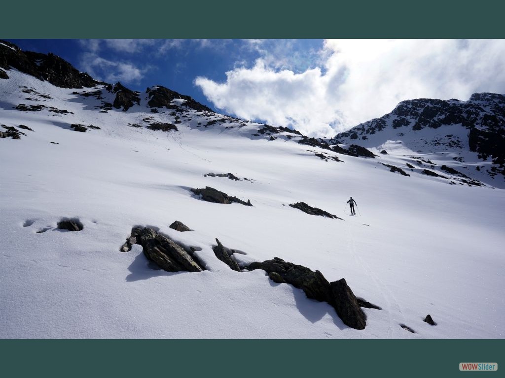 Auffellen und Aufstieg zur Rofallscharte (2732m)